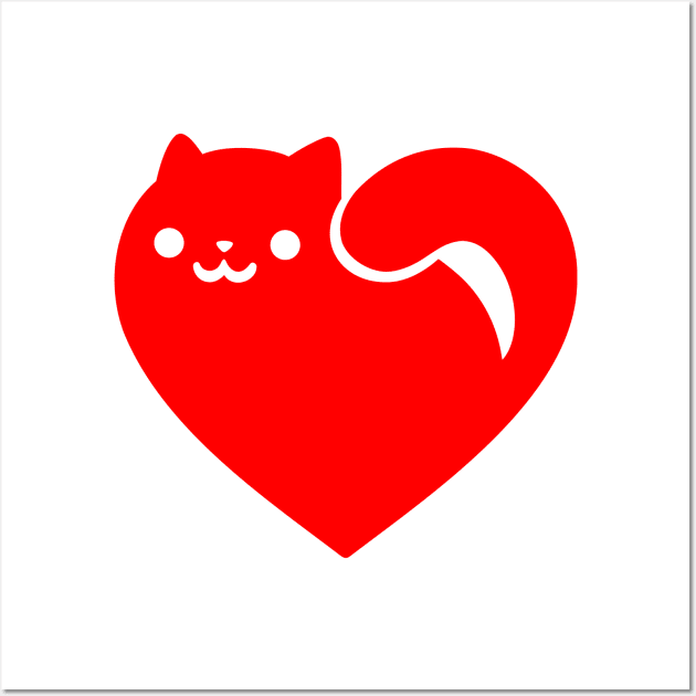 Heart Cat Wall Art by obinsun